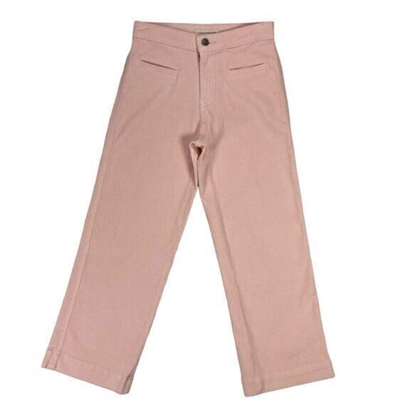 Lucky Brand Corduroy Pants Women Size 24 Pink Stretch Straight Leg Cropped Pants - Picture 1 of 13
